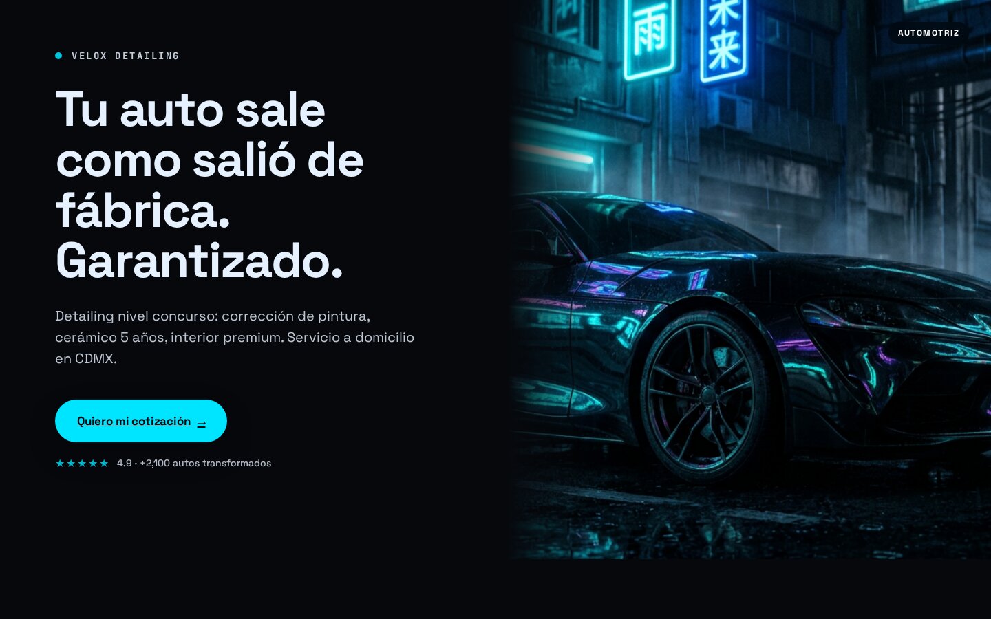 Velox Detailing — Automotriz
